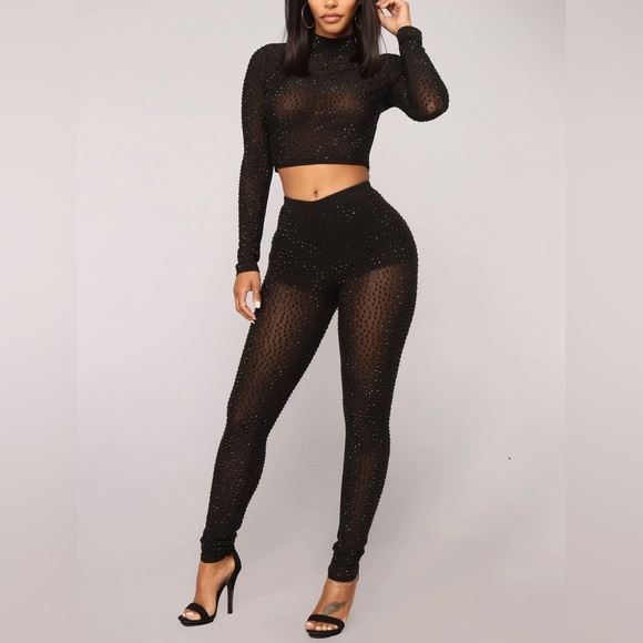 Cute Rhinestone Set - Black (S) - Picture 3 of 7